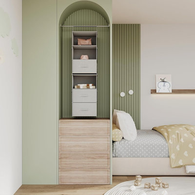 Organisateur de garde-robe à 6 tablettes, 2 tablettes à 3 tablettes