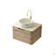 Meuble-lavabo de salle de bain 24 po XAI, armoire de rangement flottante en contreplaqué avec tiroir, cuve en céramique avec motif en pierre et plateau en pierre frittée à motif travertin, pré-assemblé-126528487