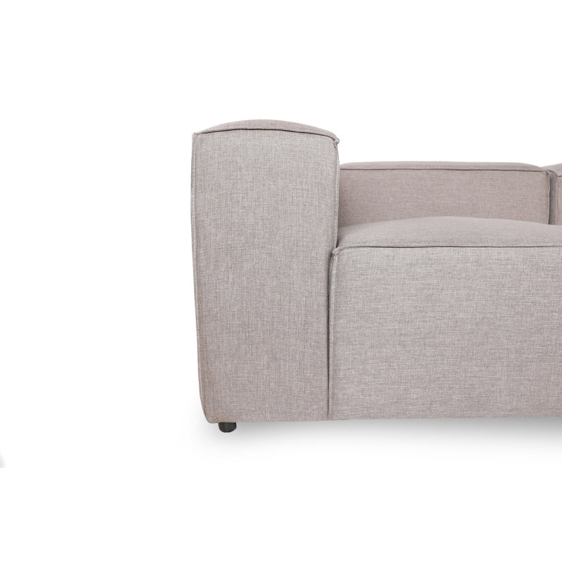 Stylish Corner Sofa, Brown Linen Upholstery, 116.9 x 25.9 x 74.8 inches | 100% Hornbeam Frame with 32 DNS Foam for Comfort | Elegant Design with Plastic Legs | Perfect for Living Room & Family Spaces
