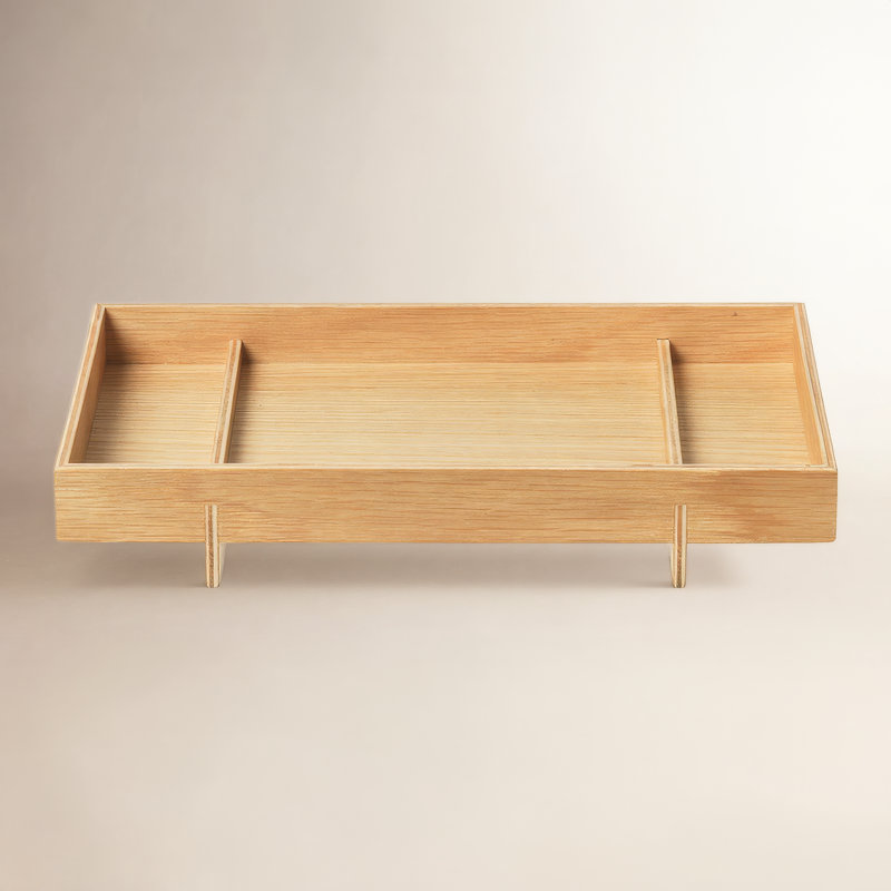 Plateau en bois franc Abento, H 1,97 po x l 11,81 po x P 7,09 po, Naturel