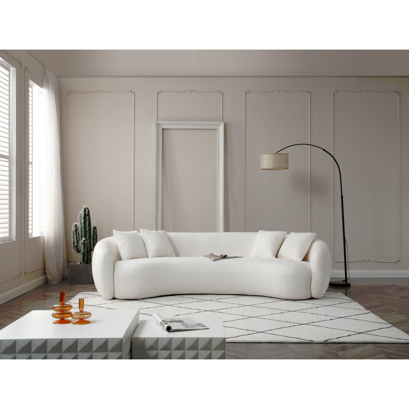 Canapé modulaire 102 pouces 5 places Boucle, Boucle blanc