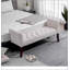 Banc de bout de lit avec capitonnage à boutons, banc d'entrée de chambre rembourré avec accoudoirs et pieds en bois massif pour la chambre à coucher,-1049337707