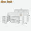 Lit mezzanine avec plusieurs tablettes de rangement, bureau et DEL-1477520841