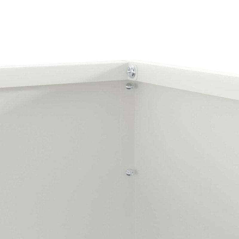 13 cm H Steel, White, 13cm H x 50cm W