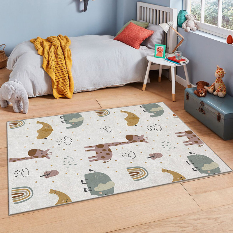 Tapis luxueux en polyester, 3,3 x 4,6 pieds | Tissu de velours 740 g / m², envers en feutre antidérapant, éponge stratifiée pour le confort | Antibactérien, lavable à la machine à 86 ° F | Imprimé numérique élégant pour la décoration intérieure