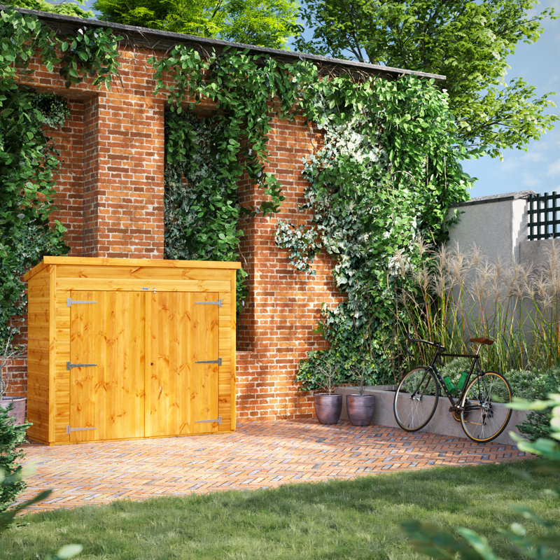 Powersheds 6 x 2ft Pent Timber Tongue & Groove Bike Shed