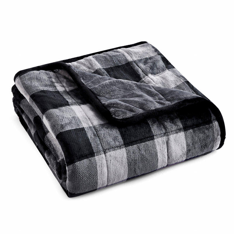 Weighted Throw Blanket, Charcoal Plaid