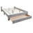 Queen Size Bed With Gray Corduroy Headboard - Underbed Storage Solution Luxury Bedframe Pocket