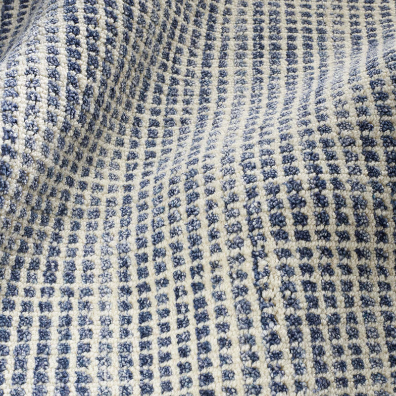Homer Blue Hand Loom Knotted Wool/Viscose Rug, Rectangle 7'6" x 9'6"