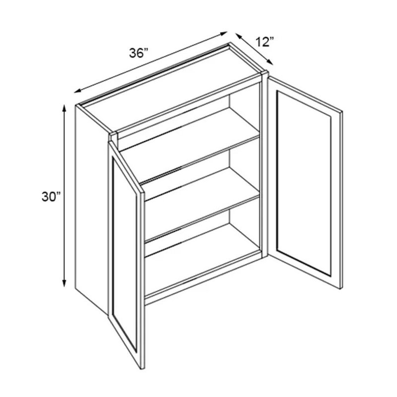 Armoire murale W0936, 30", Noir, 36"