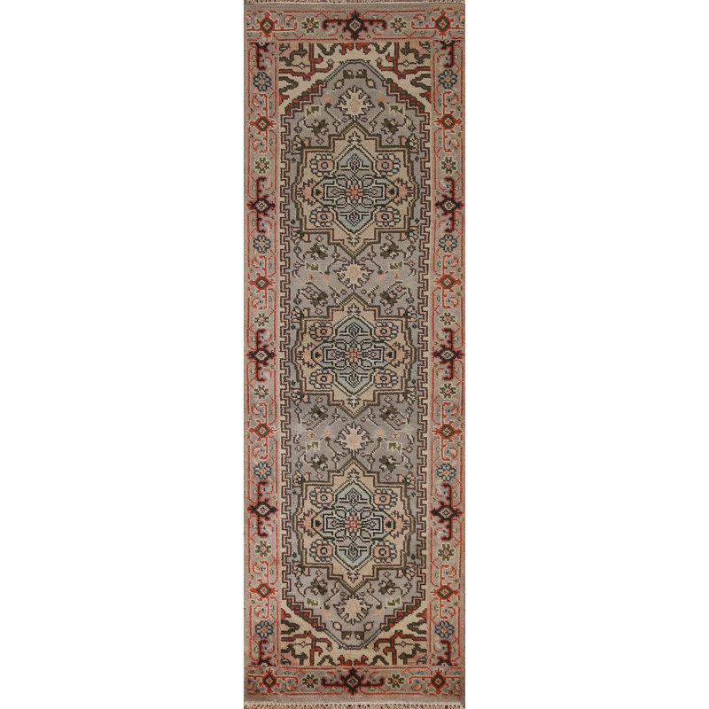 Tapis de laine en laine Heriz Serapi noué à la main 3 x 8