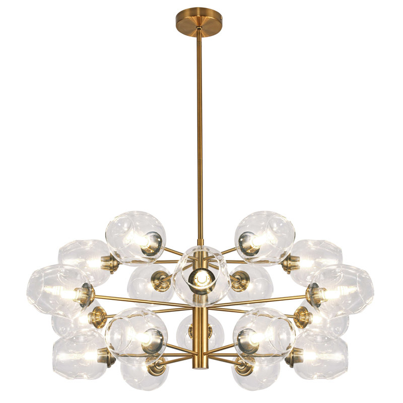 Ripley 18 - Light Dimmable Sputnik Chandelier, Clear, Polished Chrome