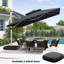 Parasol en porte-à-faux carré 12 pi x 12 pi avec base à roulettes Rheann, gris-425194812-458199438