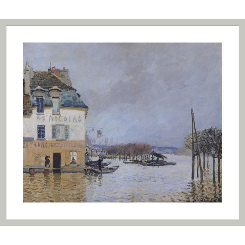 «The Flood at Port-Marly» par Alfred Sisley, impression giclée sur cadre, 33.5" H x 39.76" W