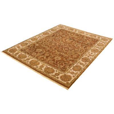 One-of-a-Kind Rectangle 8'1" X 10'4" New Age Wool Area Rug in Brown