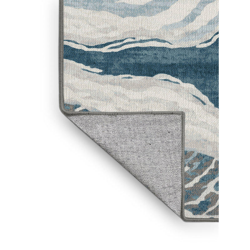 Machine Washable Grey Area Rug, Round 3'