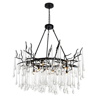 Cylvia 12 - Light Dimmable Wagon Wheel Chandelier