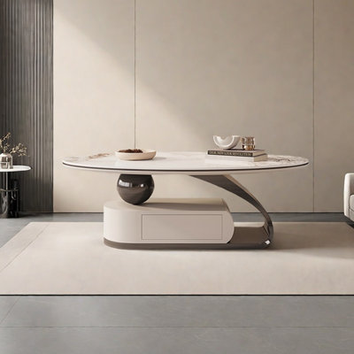 Table basse ovale en ardoise