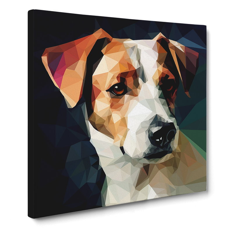 Jack Russell Cubism - Wrapped Canvas