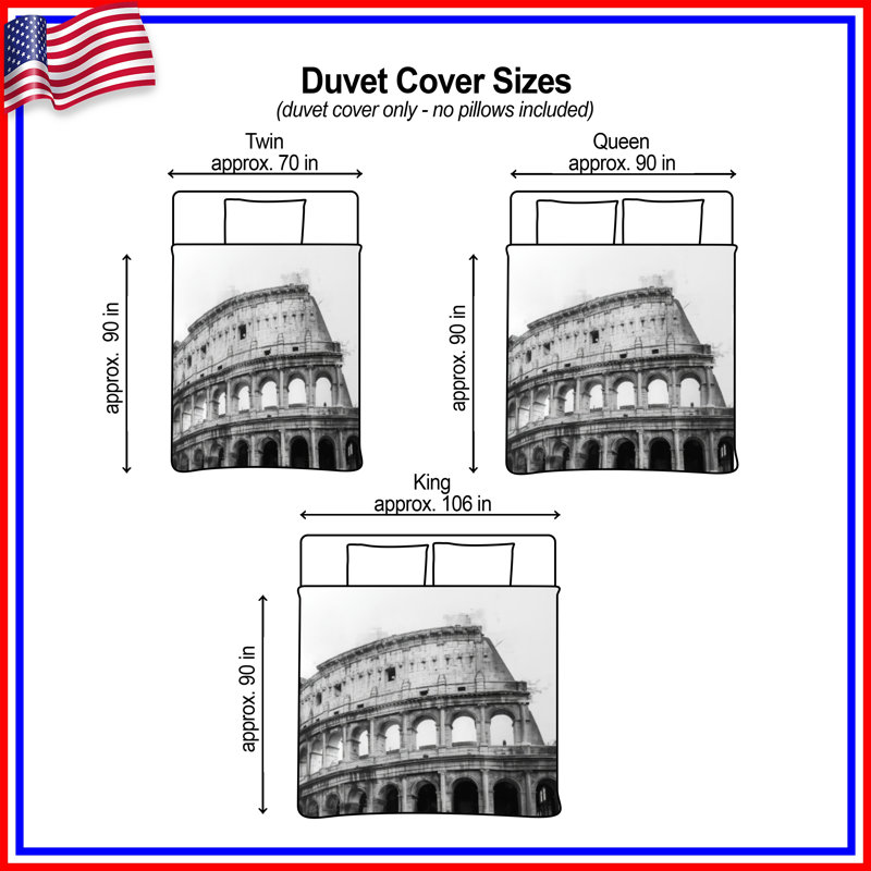 Housses de couette Roman Colosseum Illustration, Queen