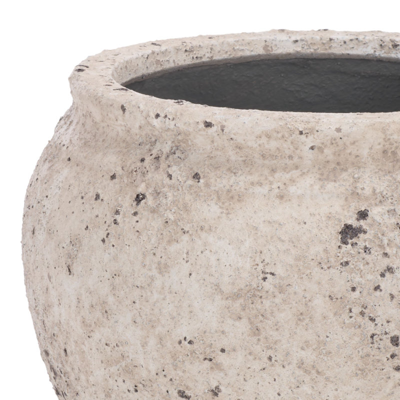 Ramsey Planter Pot, Antique White, 14.2 x 14.2 x 13
