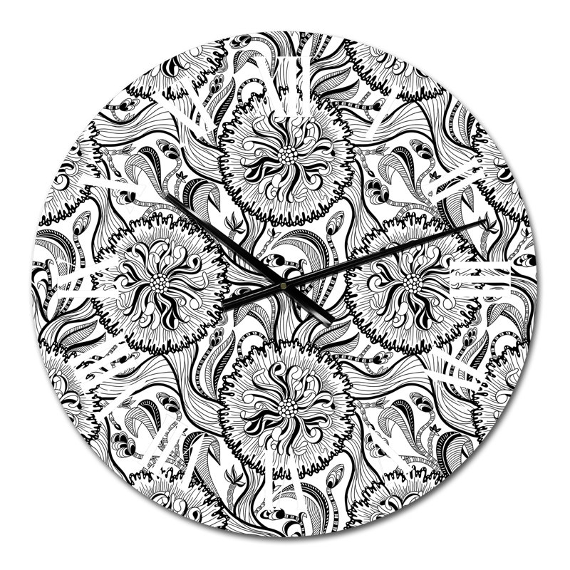 Monochrome Shapes III - Patterned Wall Clock, Small