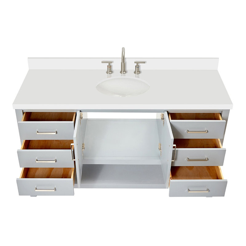 Magnolia Bath Vanity Rectangular Basin S061SWQ, Oval, Gray