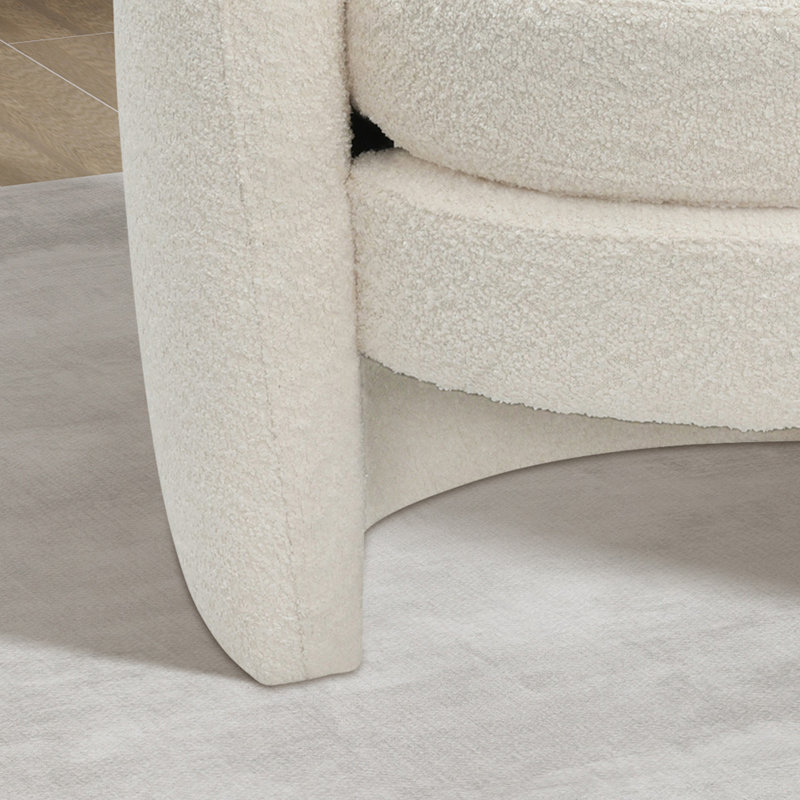 Fauteuil demi-tonneau rembourré 31,48 po, Polyester ivoire
