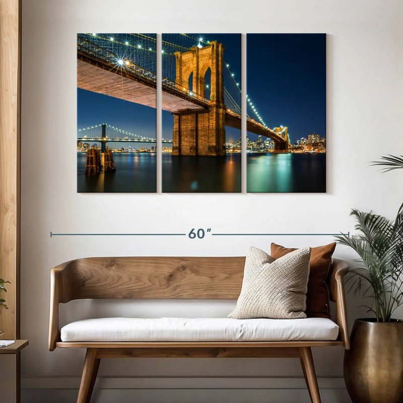 Lilie Brooklyn Bridge veilleuses, H 32 po x l 50 po