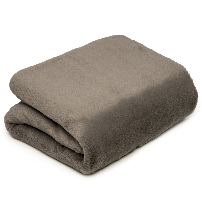 Mink Throw Blanket, 36" W x 54" L, Mink Gray