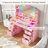 Makeup Vanity With Color Lighting Mirror And Human Sensor Module, Vanity Desk With Outlets, Storage Drawers And Cabinet-1554754582