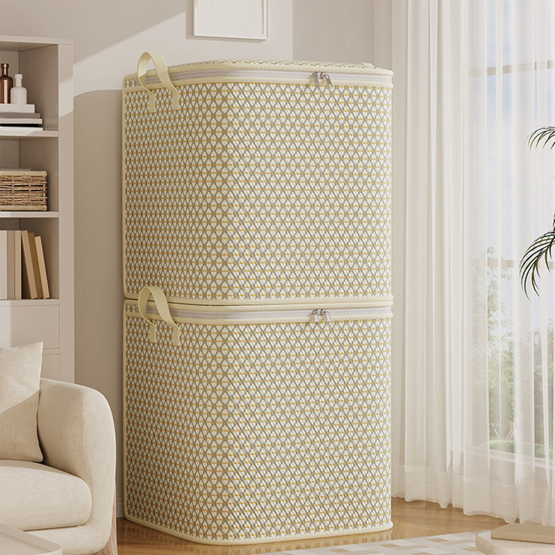  220L Storage Bins with Lids & Reinforced Handles, Heavy Duty Clothes Storage Bags, Large Storage Basket Containers for Blanket, Comforter, Pillow, Bedding