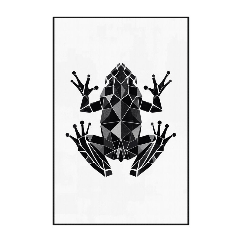 Machine Washable Pavanvir Toad Modern Geometric Rug in Blue – Black Binding, 2x3