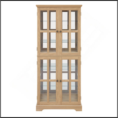 Vitrine vintage à quatre portes avec tablettes réglables pour la maison et le bureau