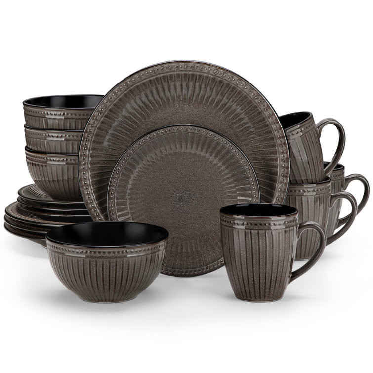 Urbana 16 Piece Porcelain China Dinnerware Set - Service for 4