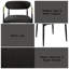 Chaise d'appoint en chenille noire et finition noire Jaramillo (ensemble de 2)