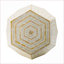 Tabouret d'appoint | Coastal hexagonal | Crème / jaune moutarde | 18 x 18 x 21 pouces | Table d'appoint de salon / chambre à coucher | Panneau de fibres à densité moyenne, Capiz