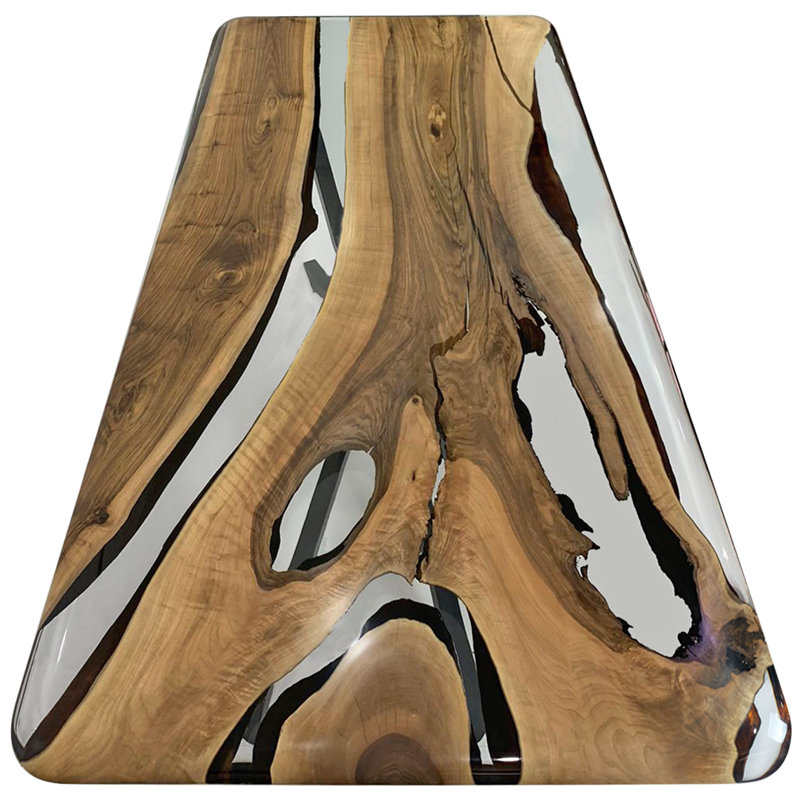 Parthenope Walnut Wood Dining Table, 48" W x 108.3" L 