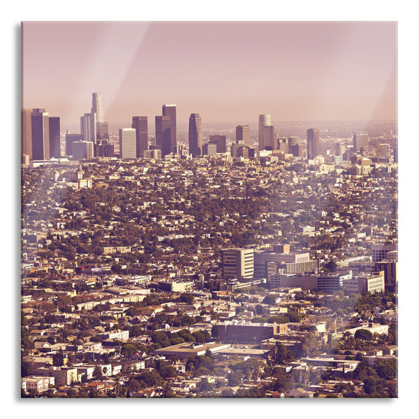 Ebern Designs Los Angeles Skyline - No Frame Print on Glass | Wayfair.co.uk