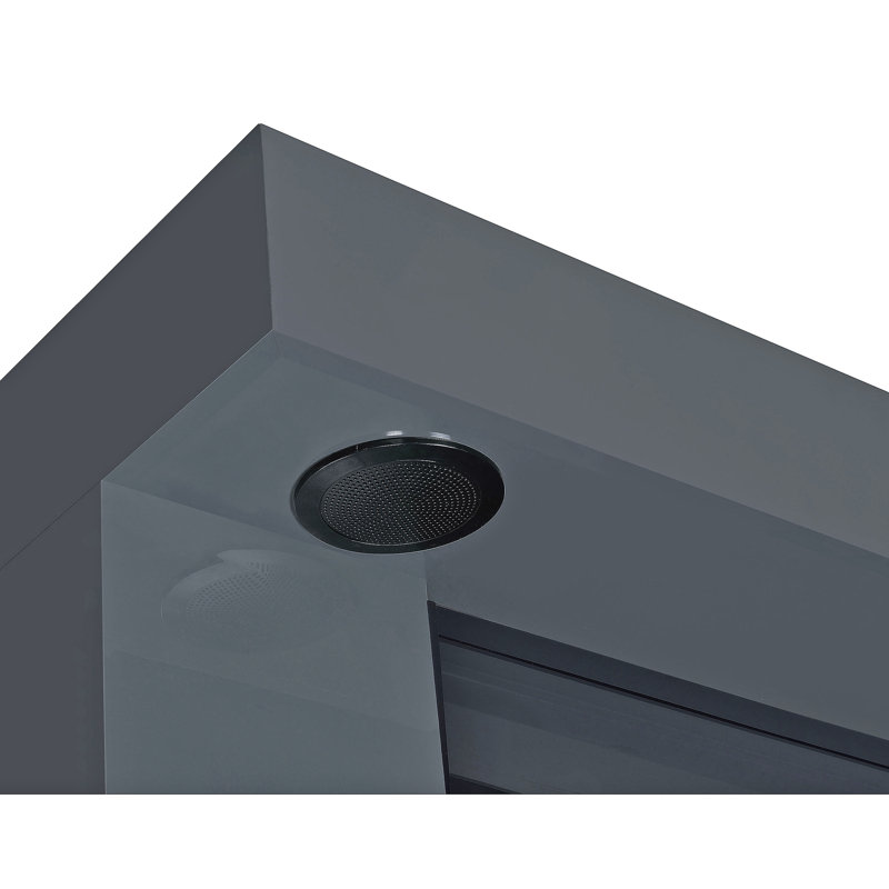 Meuble télé avec foyer et haut-parleur gris, Gris