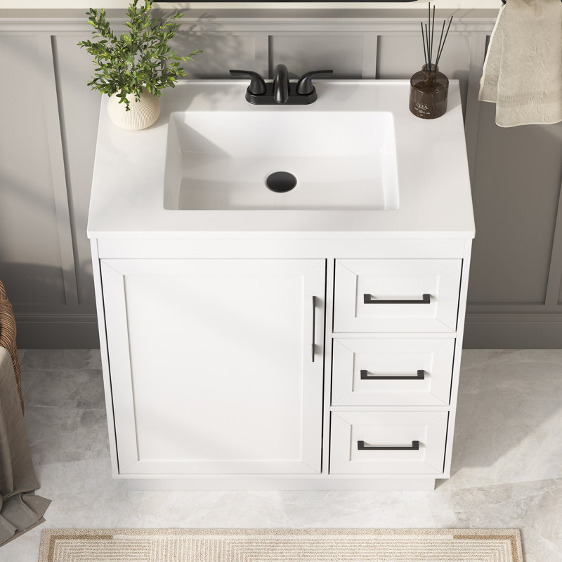 Freestanding Standard Single Vanity Bathroom Vanity With Top
