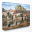« village on a lake paint »-impression sur toile-17329710