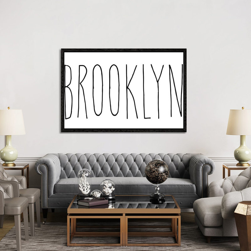 Brooklyn by Mirano - Print on Canvas, 101.6cm H x 152.4cm W x 3.81cm D, Black Framed