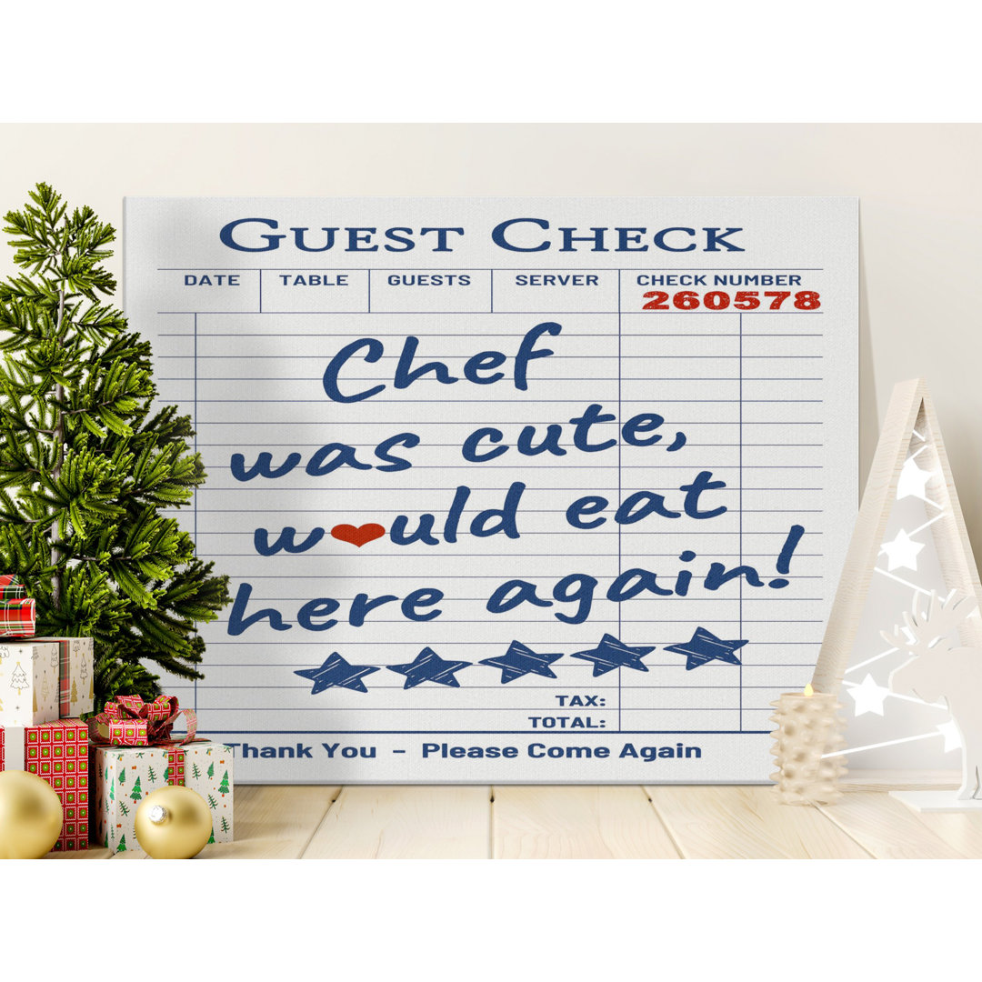 Funny Chef Quote Canvas Art, Humorous Guest Check Kitchen Decor, Foodie Wall Art Print, Restaurant Lover Gift Idea, Dining Room Sign
