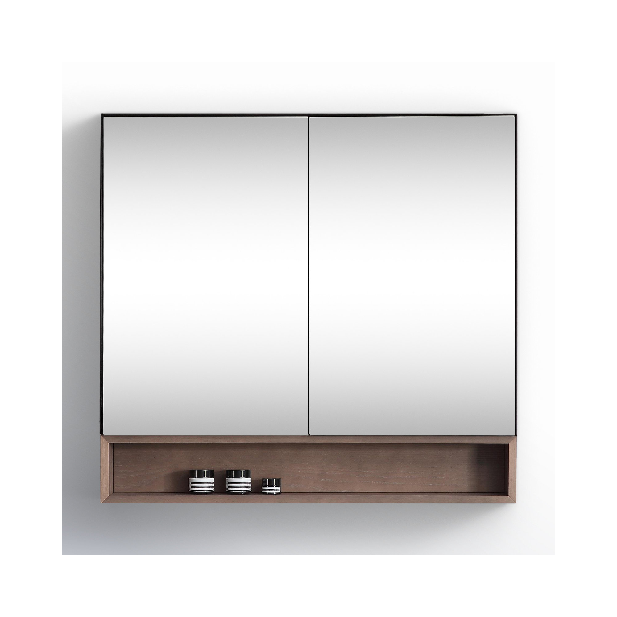 Tito Medicine Cabinet 36-Inch, Matte Black/Chestnut Oak