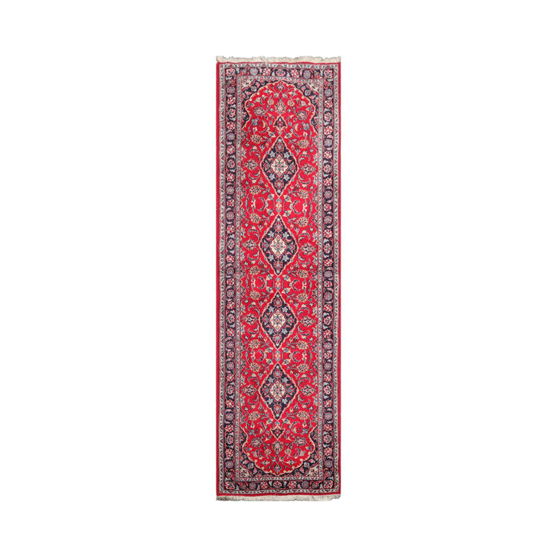 Tapis oriental rouge en laine noué à la main 2 pi 8 po x 9 pi 5 po