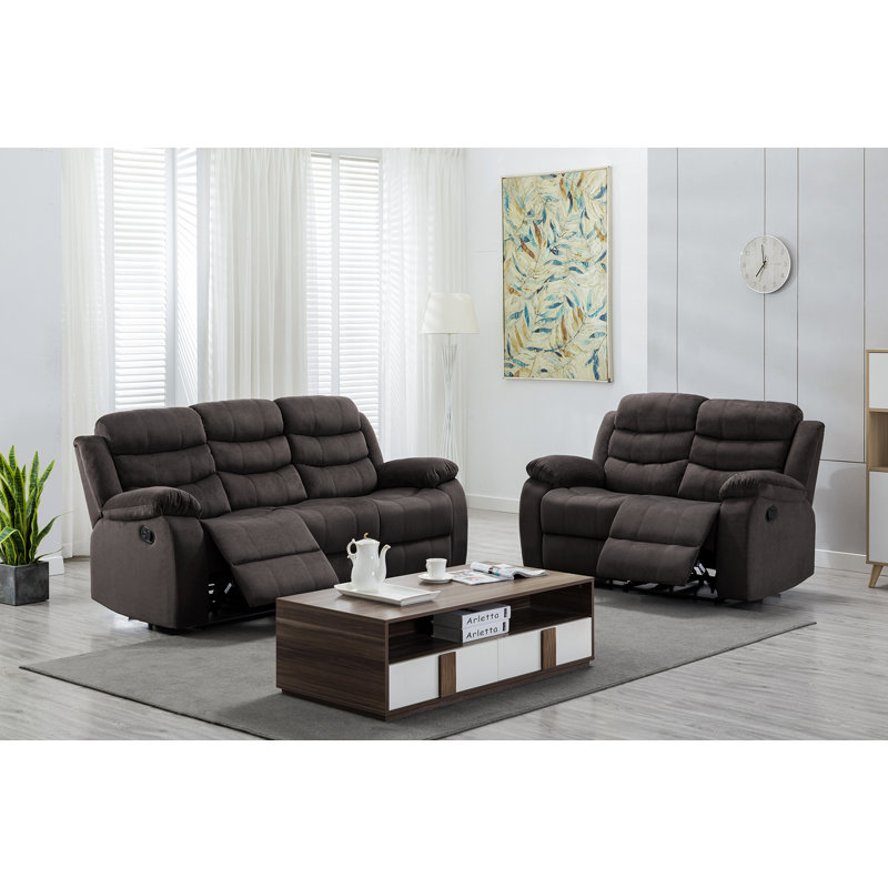 Ensemble de salon inclinable 2 pièces Januari, Brun