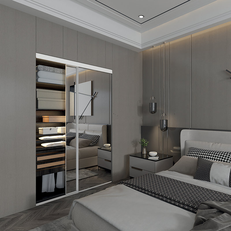 Portes de placard coulissantes en miroir, 48 po x 80,5 po