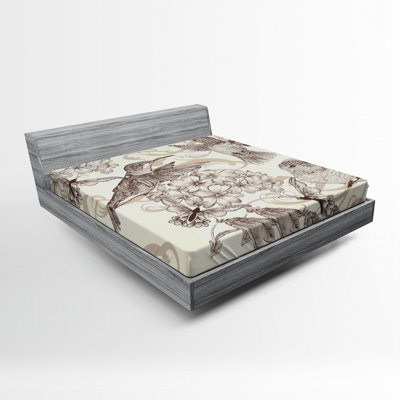 Hummingbirds Microfiber Floral Fitted Sheet