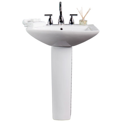 Lavabo de salle de bain ovale 26 po en porcelaine vitreuse blanche avec trop-plein 26 po